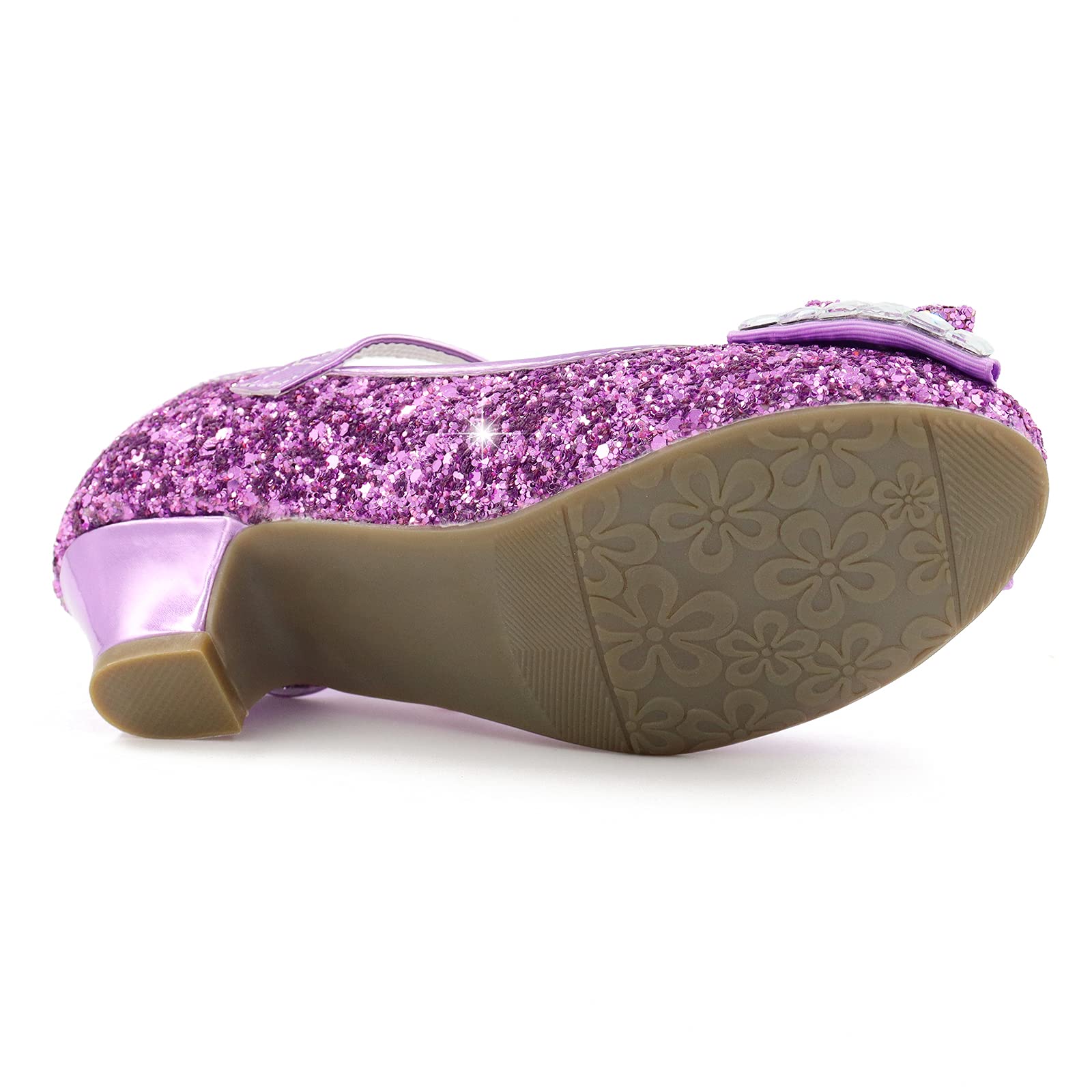 Prinzessin Schuhe Mädchen Glitzer Schuhe Kinder Stöckelschuhe Mädchen Pailletten Prinzessin Cosplay Schuhe Partys Hochzeiten Klett Sandalen Elegante Mädchen Schuhe mit Absatz - 5