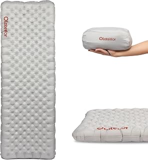 Olaterior Ultralight 28oz Sleeping Pad: 7.2R Insulated, 3.9" Thick Inflatable Mat for 4-Season Camping, Hiking, Backpacking (70.9x23.6in)
