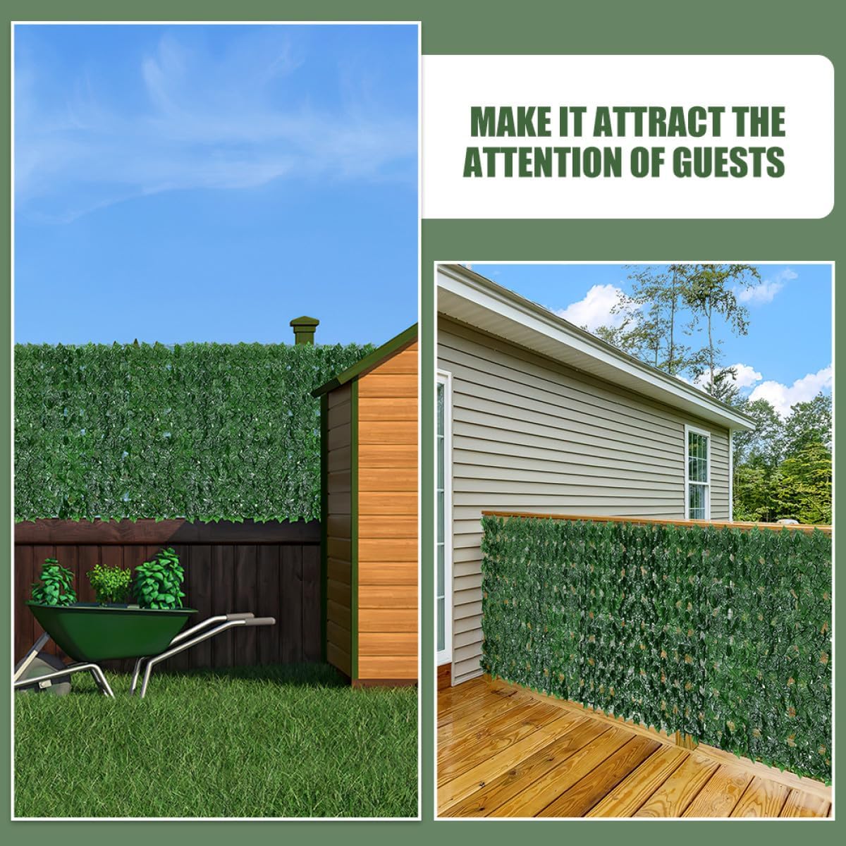 Artificial Trellis Screening Simulated Green Leaf Fence 0.5m X Vivid Faux Leaves Wall for Garden Balcony Privacy and Decorative Outdoor Use