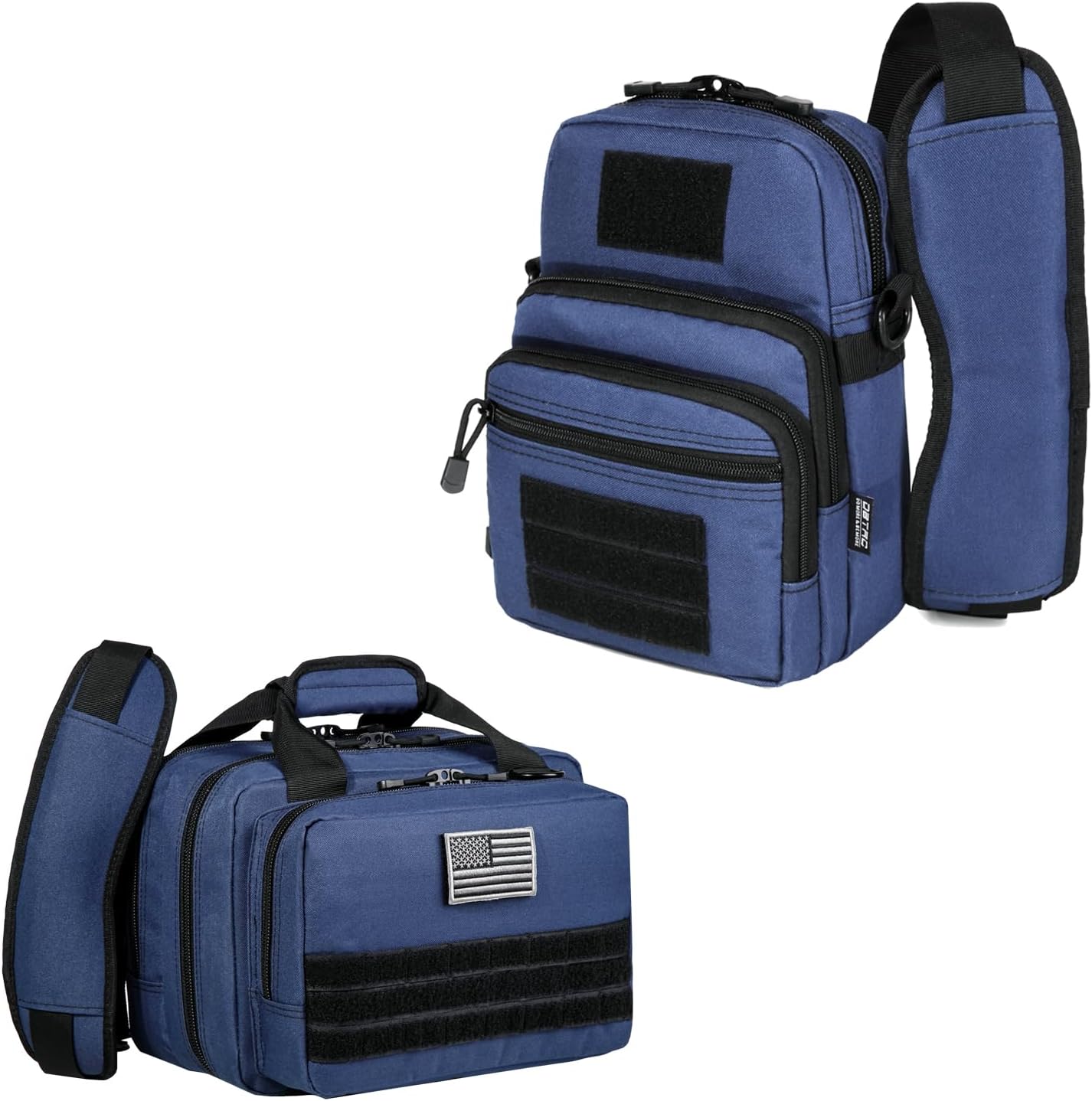DBTAC Gun Case Bag Small Plus + DBTAC Tactical Small Shoulder Bag Pack (Urban Blue)