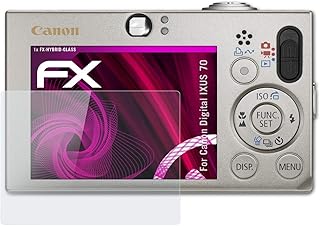 atFoliX Plastic Glass Protective Film compatible with Canon Digital IXUS 70 Glass Protector, 9H Hybrid-Glass FX Glass Screen Protector of plastic