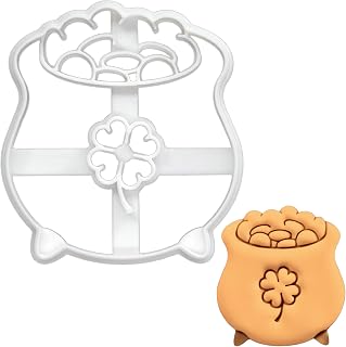 BAKERLOGY Pot of Gold - Perfect for St. Patrick's Day - Detailed Biscuit Cutter Design for Baking and Crafts, ideal on fondant, dough, clay