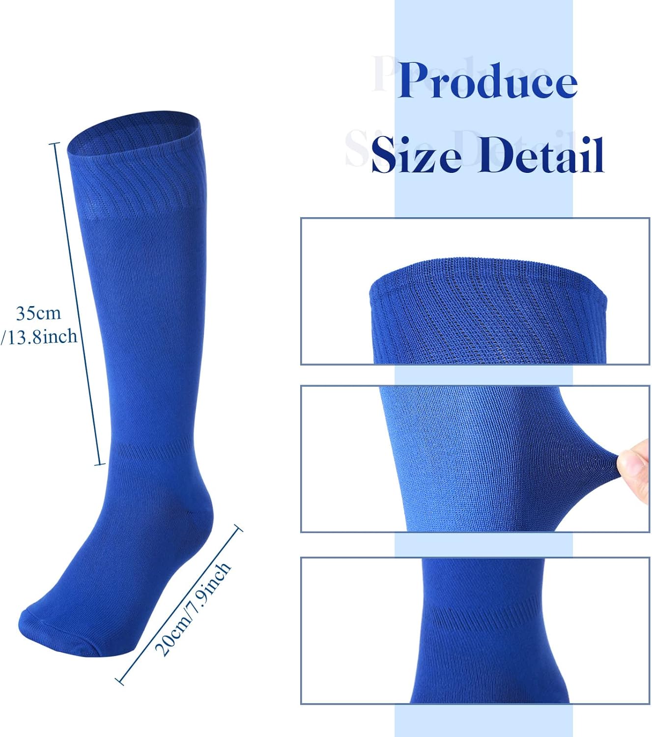 3 Pcs Halloween Costume Accessory Set, Include Retro Square Neck Scarf Neckerchief 15 Inch Stretchy Long Opera Satin Gloves Blue Athletic Compression Socks for Party Cosplay - Image 2