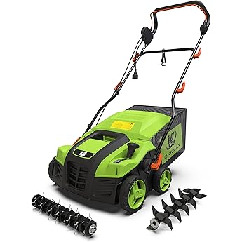 Greenworks 10 Amp 14” Corded Electric Dethatcher (Stainless Steel Tines)