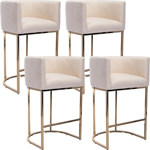 Miniatura 29 de Taburetes de Bar Modernos de Altura de Mostrador Tapizados en Cuero PU Juego de 3, Taburetes de Isla de Cocina de 24", Sillas de Bar con Marco