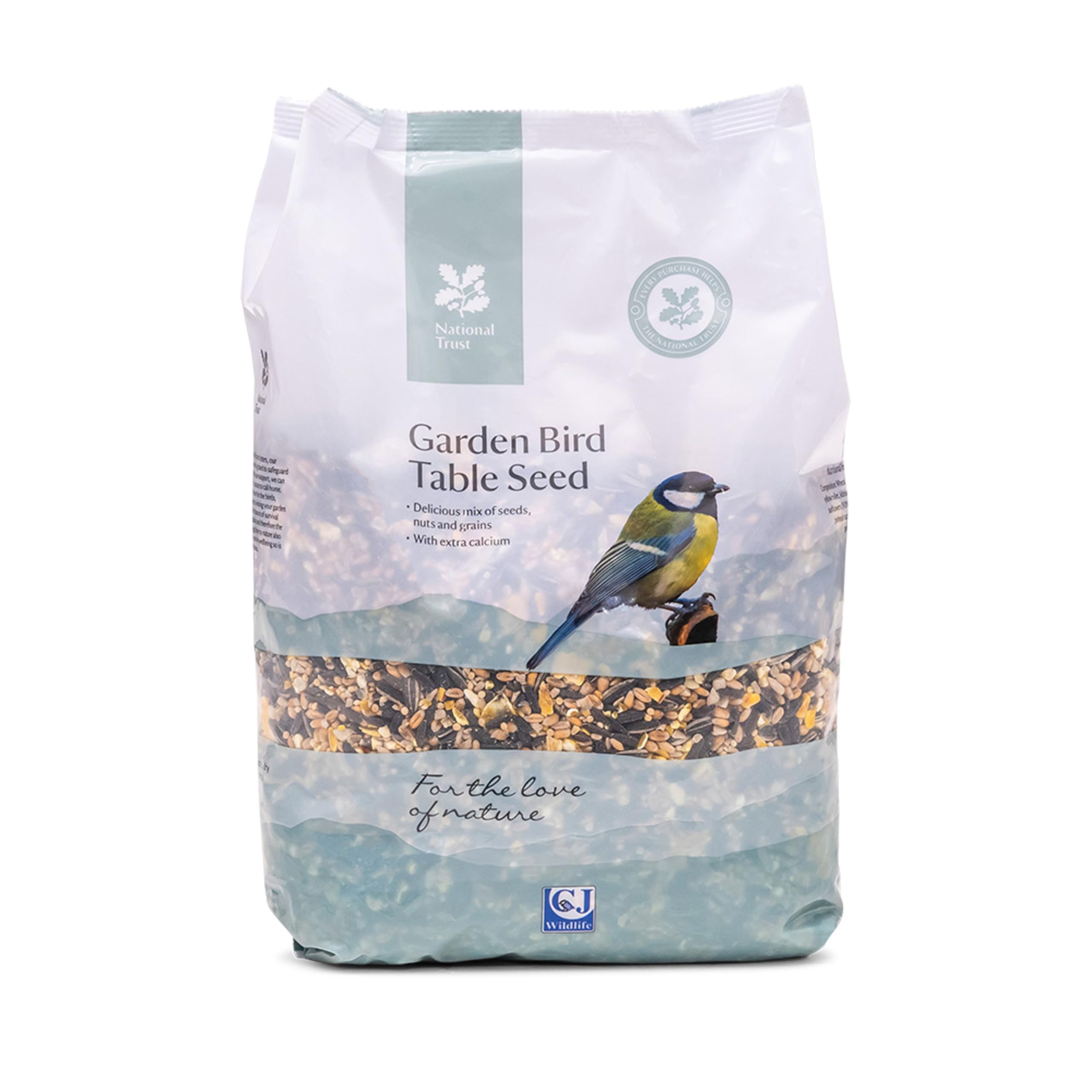 National Trust Wild Bird Seed for Small Garden Birds 2kg – Birdseed – Breeding Booster – All Season – Ground and Table Feeding