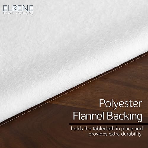 Miniatura 3 de Elrene Home Fashions Montalcino - Mantel de vinilo resistente al agua y a las manchas con reverso de franela, 60 x 120 pulgadas, rectangular con