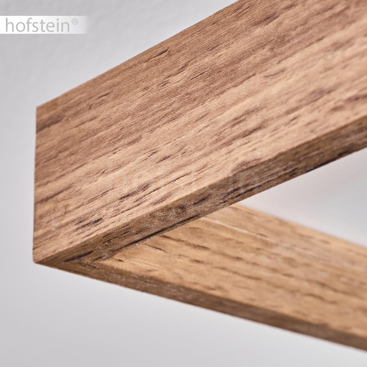 Plafón LED Longvic, plafón regulable de metal/MDF/plástico en negro/madera/blanco, 36 vatios, 350-4300 lúmenes, 2700-6500 Kelvin, 120 cm, regulable/cambio de color de la luz con mando a distancia