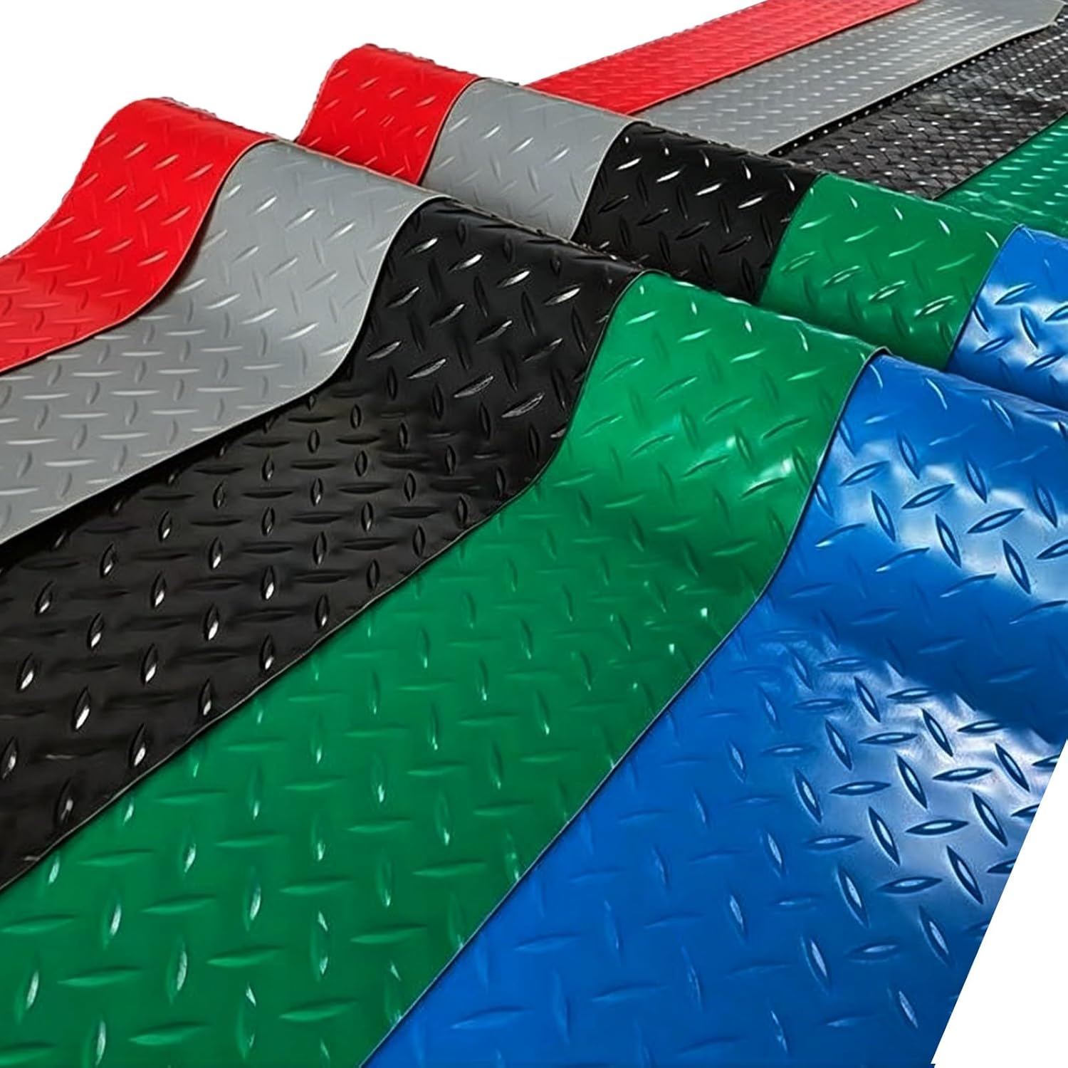 3.2x6.5FT,3.2x9.8FT,3.9x16.4FT,4.2x9.8FT,4.9x19.6FT, Floor Protector for Rolling Chair, PVC Garage Shop Parking Mat, Durable, Non-Skid, for Garage, Warehouse,(Blue,1x3m/3.2x9.8ft)