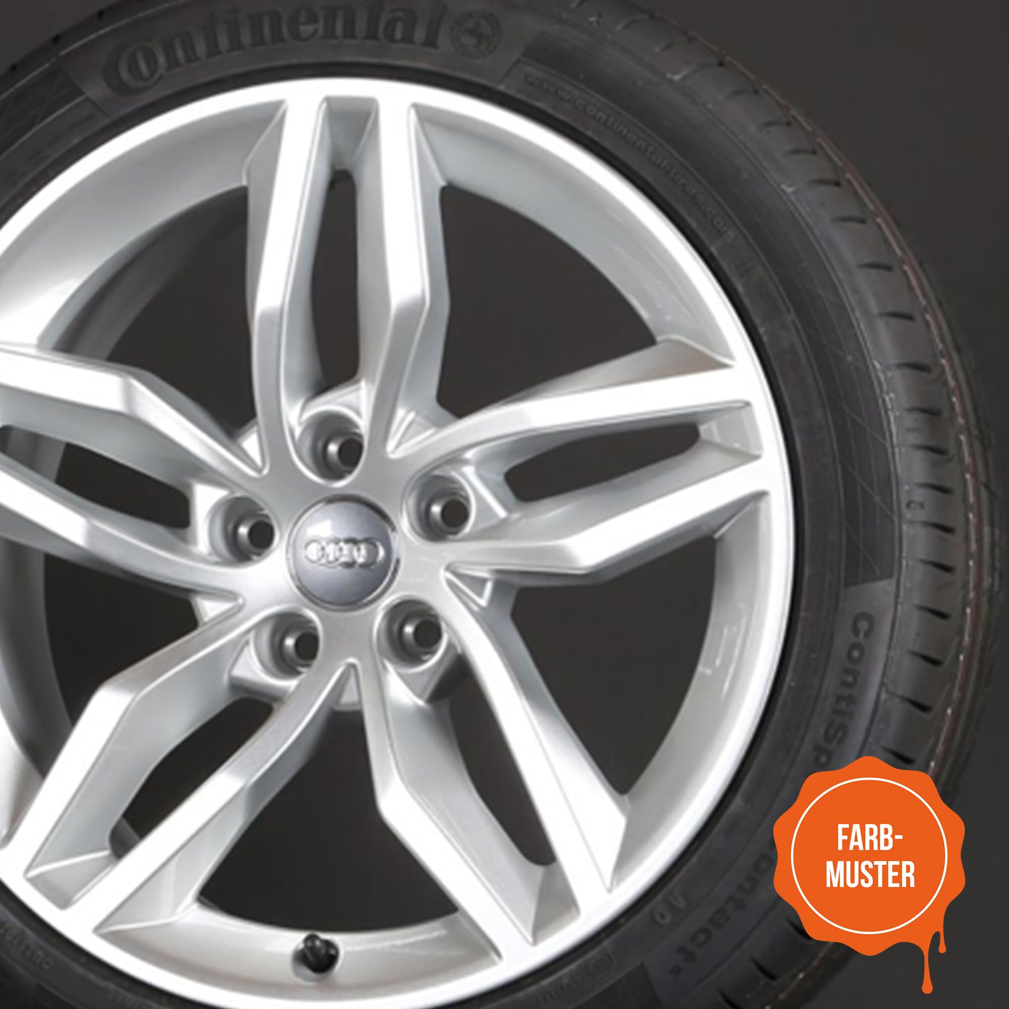 Felgenlack | passend für Farbton AUDI galvanosilber L-LD8 | High Solid | 1K Original OEM Felgenlack | Lackdose 1000 ml | für Reparatur- als auch Komplettlackierung