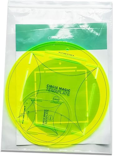 Miniatura 2 de Juego de plantillas de acolchado Circle Magic (5 y 10 pulgadas) con 1 pie de regla de acolchado de 14 pulgadas