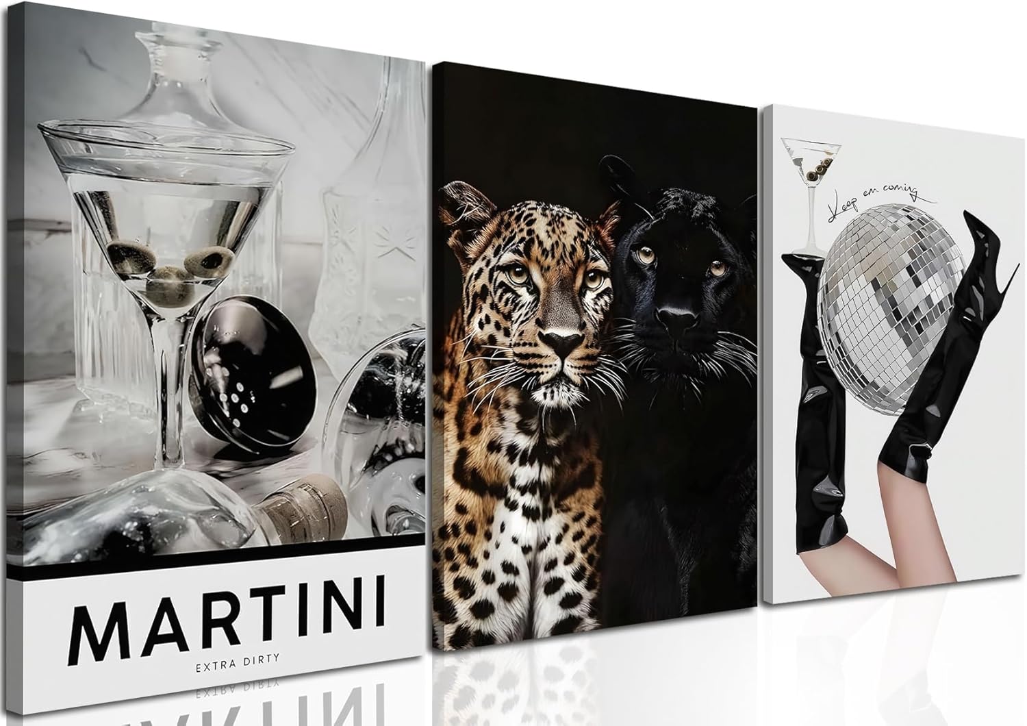 Julaydi Black Girl Wall Art Abstract African American Decor Posters Fashion Black Woman Canvas Prints Modern Black Female Painting Pictures for Bedroom Living Room Bathroom 16x24in Set of 3 Framed