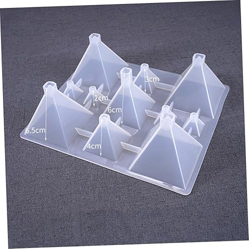 Miniatura 3 de VILLCASE 2 moldes de silicona para resina súper pirámide de silicona DIY suministros de fabricación de pasteles para gelatinas vela cónica molde de