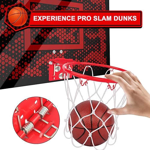 Miniatura 6 de Juego de mini aro de baloncesto grande para interiores para niños y adultos, juegos familiares de mesa de 24 x 16 pulgadas, para el hogar y la