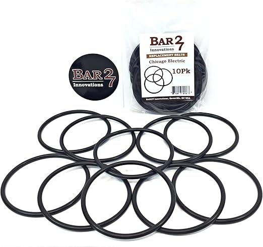 Bar27 Brand 10 Pack Replacement Drive Belts for Chicago Electric Central Machinery ABN Viyuki Rock Tumblers