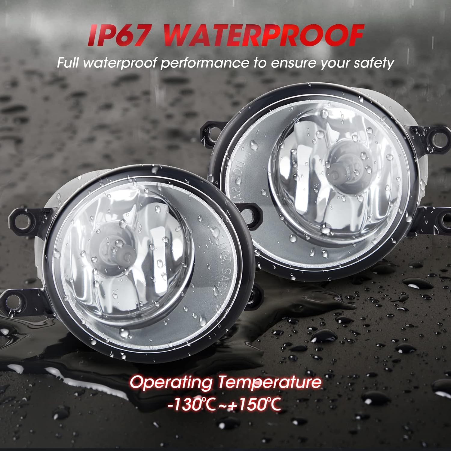 Fog Light Assembly Replacement for 2011-2013 CT200h 2011-2014 IS250/350 Toyota 4Runner Avalon Camry Highlander Matrix Prius Rav4 Tacoma With H11 12V 55W Halogen Bulbs 1 Pair