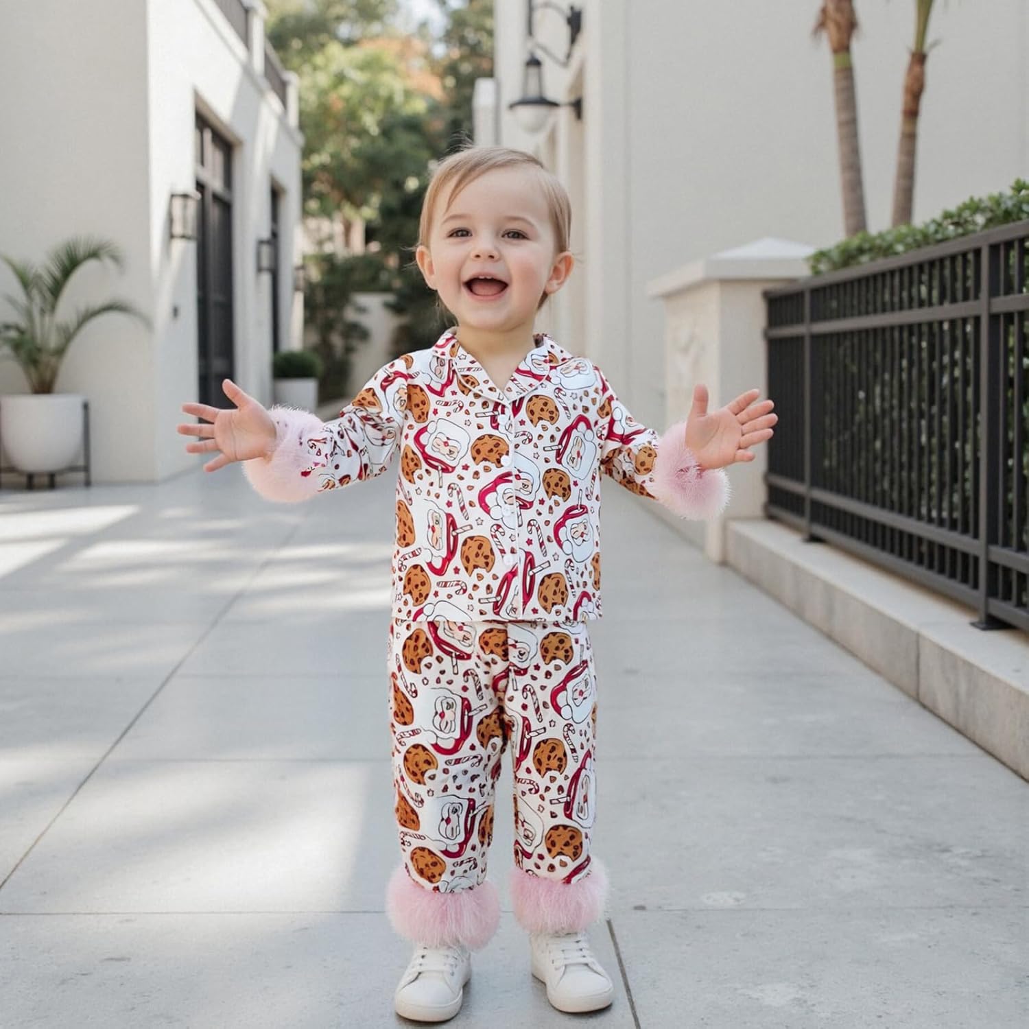 Kayotuas Halloween Pajamas Set Toddler Girl Pumpkin Pjs Feather Cuffs Button Down Shirt Pants Sleepwear Cute 2Pcs Loungewear - Image 2