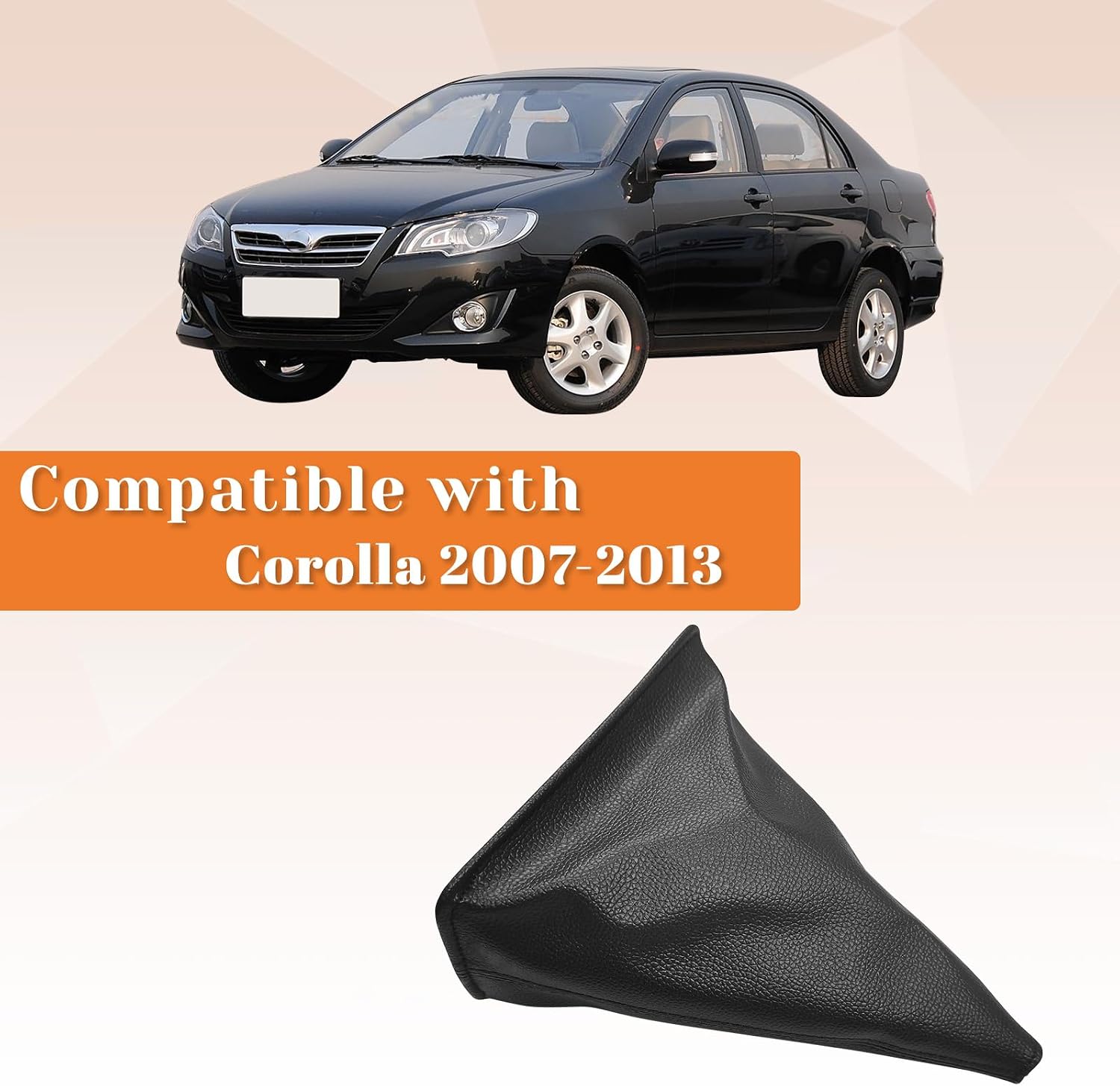 Shift Boot Cover Compatible with Toyota Corolla 2004-2013 Leather Gear Shifter Knob Dust Cover Retainer Stick Shift Sleeve Black