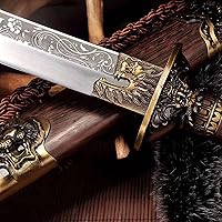 Vista 3 de OYZ Katana Sword,Japanese Samurai Sword,1095 High Carbon Steel Katana,Handmade,Chinese Sword Folded Steel