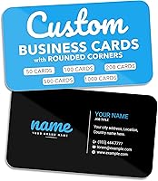 BunnyBadges Custom Rounded Corner Business Cards - 16pt Glossy Stock, Made in USA (50-10,000 Qty)