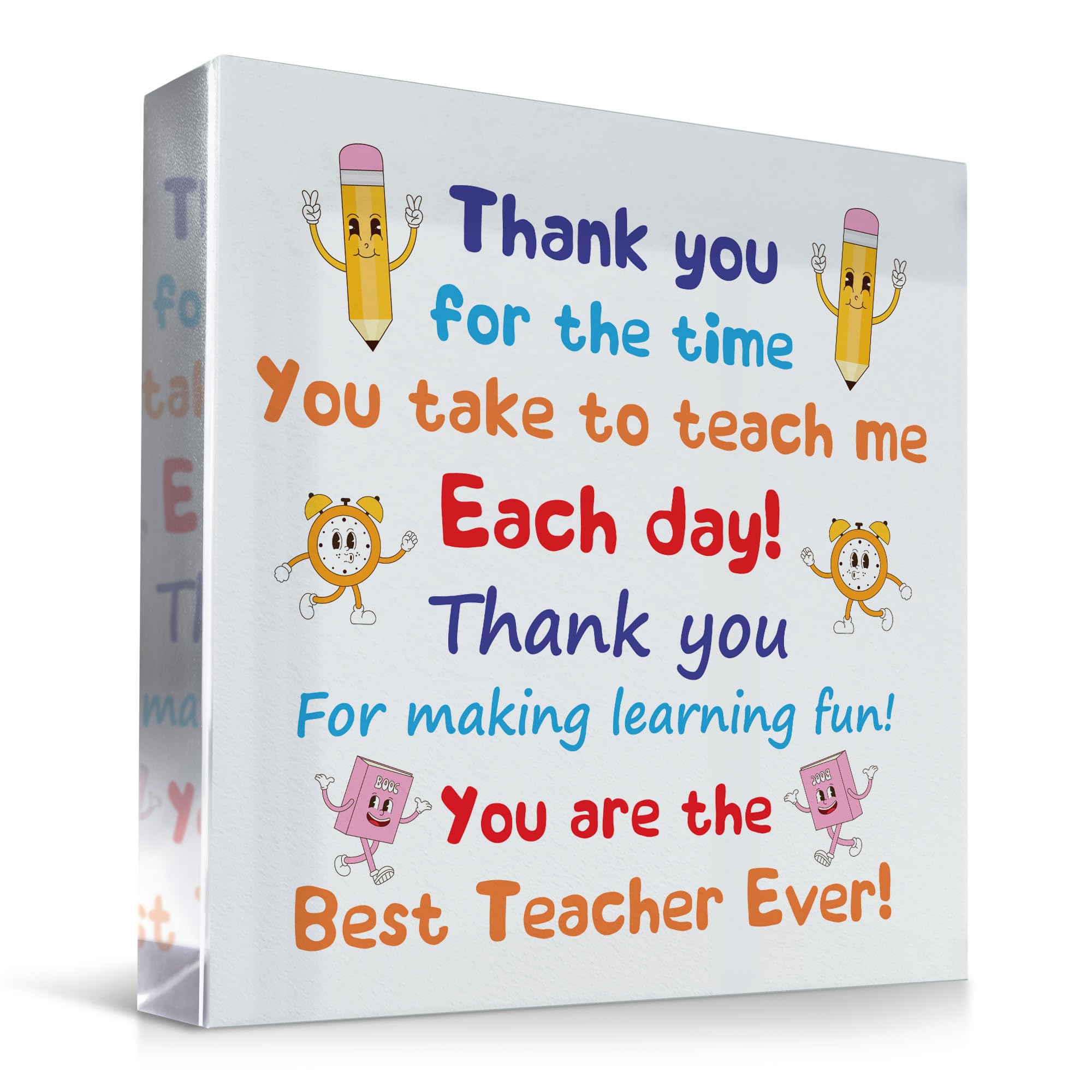 Red Ocean Teacher Gifts, Engraved Acrylic Block Gifts for Teacher, Christmas Birthday Teacher Gifts for Women, Thank You Teacher, Leaving Gift For Teacher, Gift From Student Keepsake