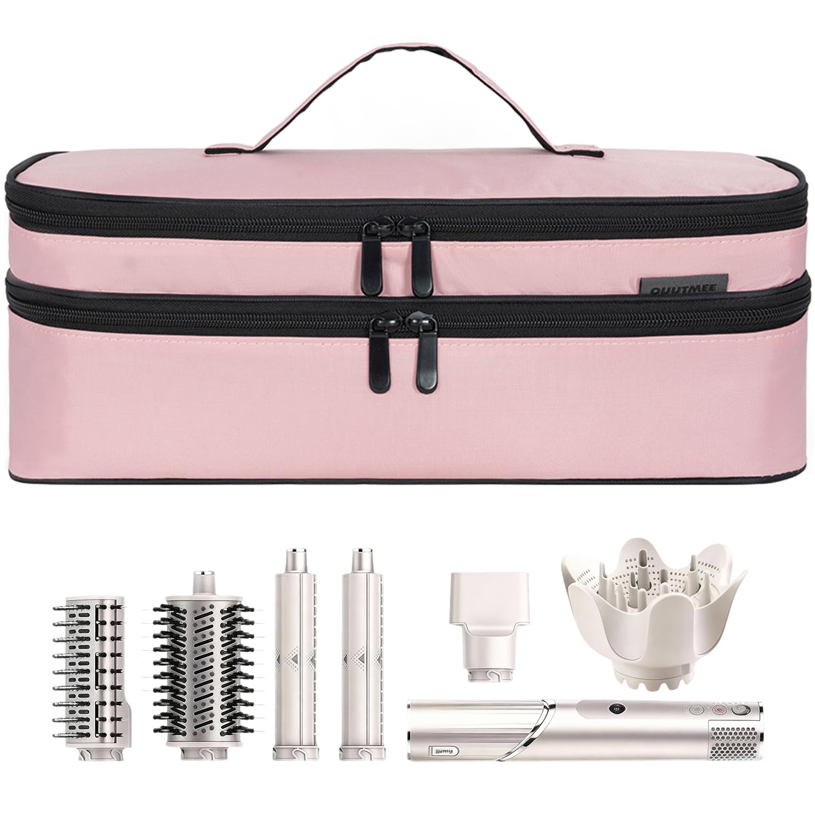 OUUTMEE Double Layer Travel Carrying Case Compatible with Shark Flexstyle, Storage Case for Revlon One-Step Hair Dryer and Volumizer Hot Air Brush