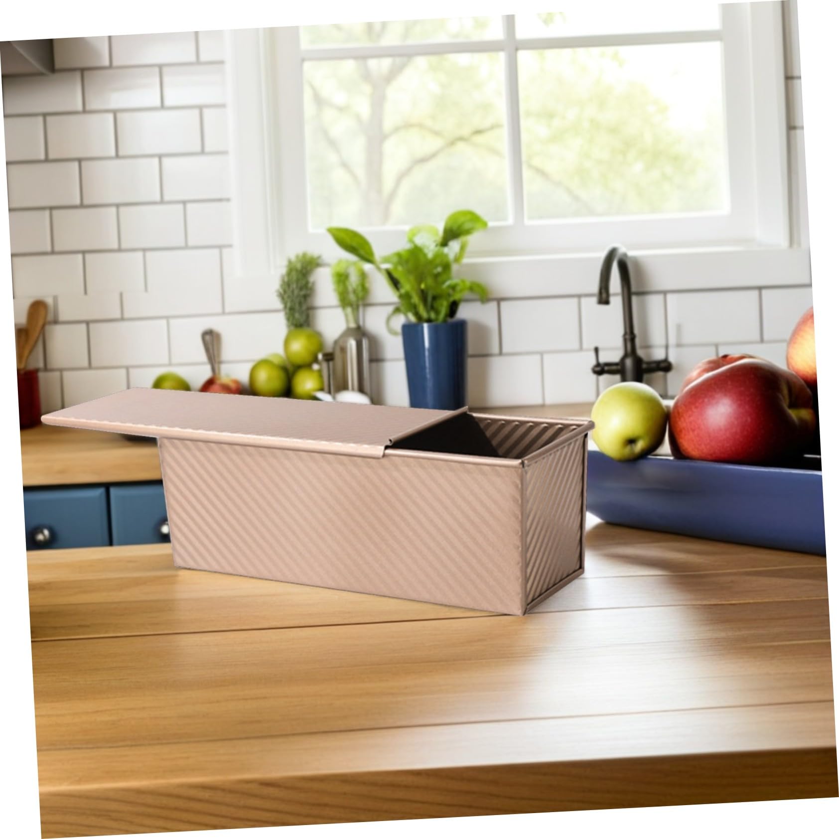 LABRIMP Caja de Tostadas Molde para Pan de Sándwich con Tapa Molde Antiadherente de Acero al Carbono para Hornear de Acero al Carbono para Tostadas Reutilizables