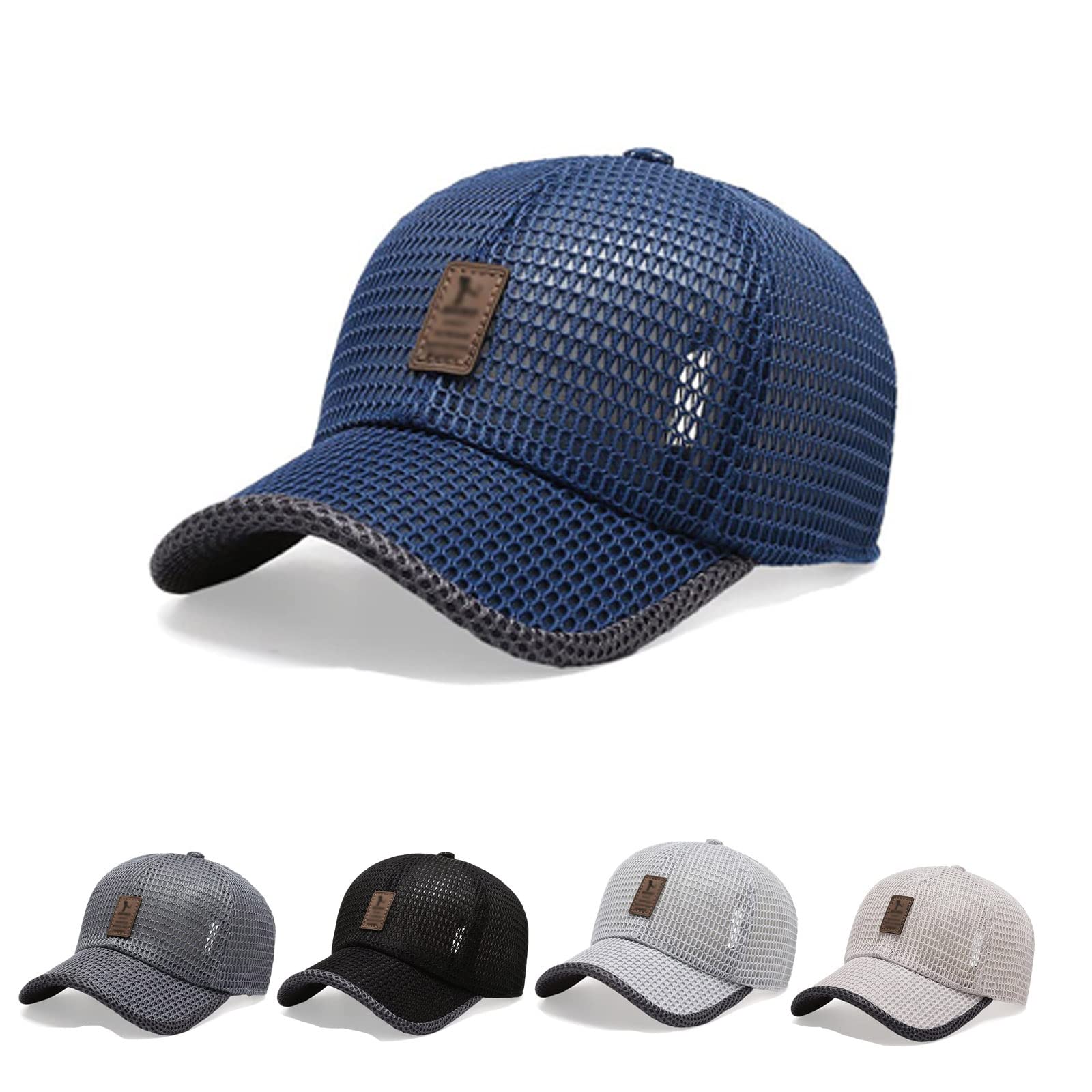 Summer Outdoor Casual Baseball Cap, Summer Breathable Lightweight Baseball Cap Mesh Baseball Cap Mesh Hat (Blue)