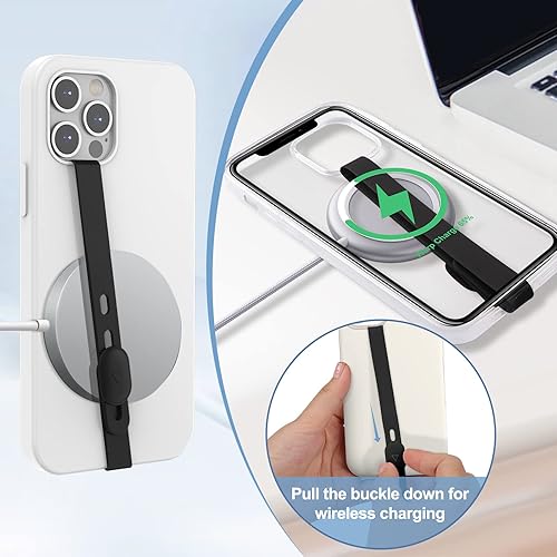 Miniatura 3 de CISID - Correa para teléfono, 3 unidades, de silicona, para teléfono, reutilizable, para la parte posterior del teléfono, soporte para dedos, correa