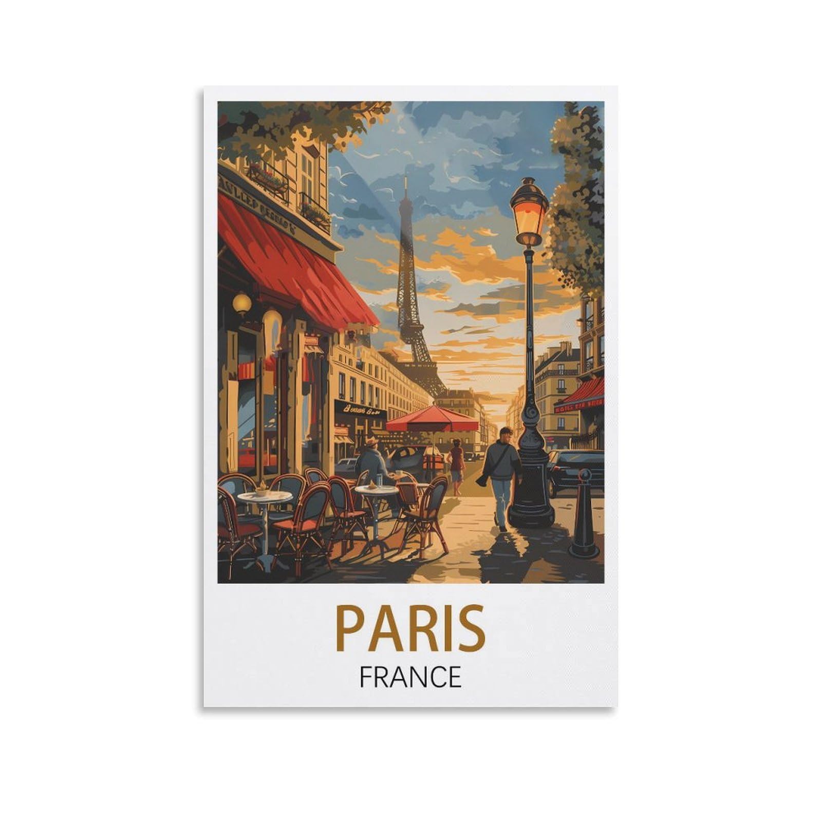 LCYUAOPP Paris France Vintage Travel Poster 12x18inch(30x45cm) Canvas Art Poster And Wall Art Picture Print Modern Family Bedroom Decor Posters
