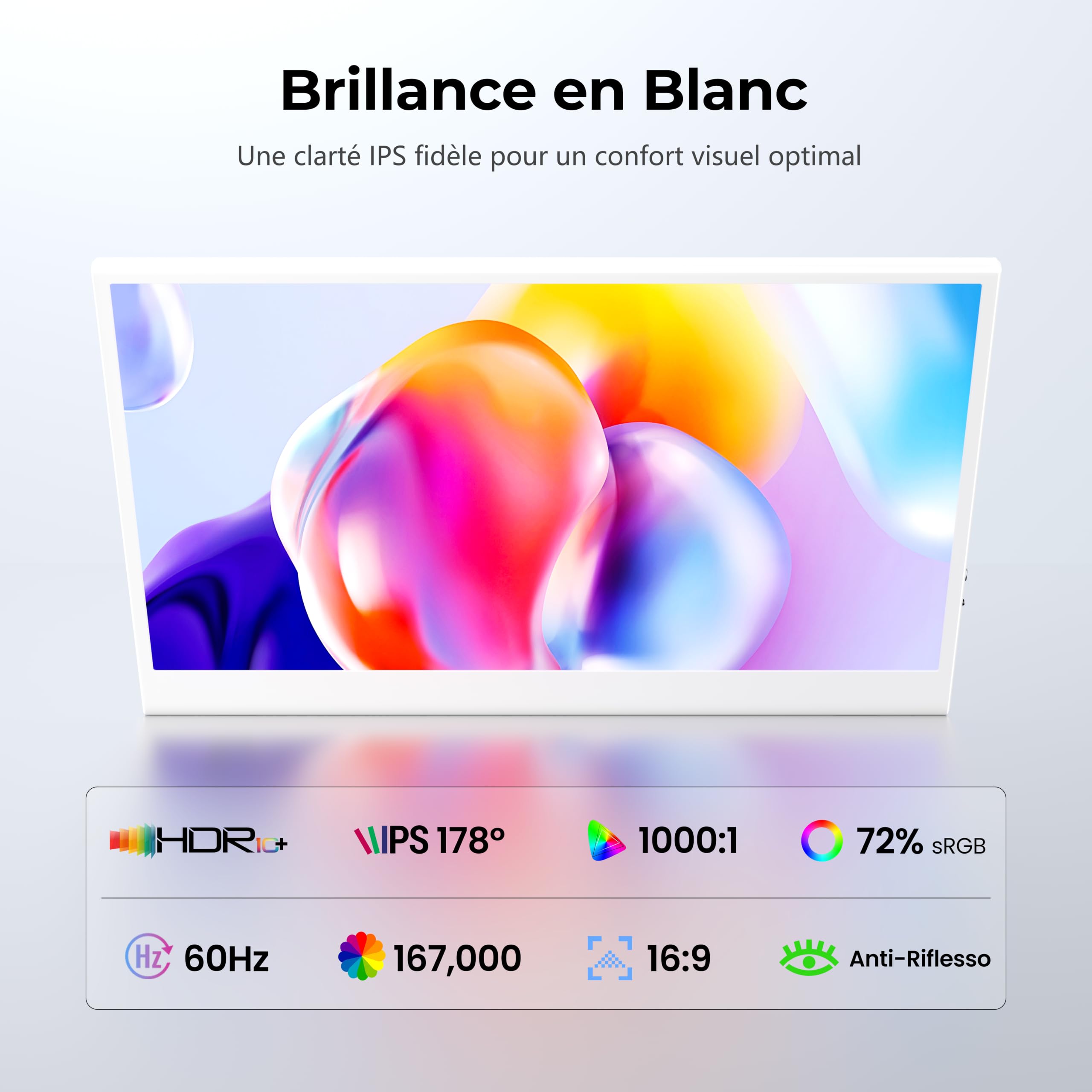 UFYQL Monitor portatile 15,6" IPS FHD 1920x1080 | Schermo esterno per notebook leggero, USB-C/Mini HDMI, altoparlanti, custodia intelligente, supporto VESA, compatibile PC, Mac, PS5, Xbox