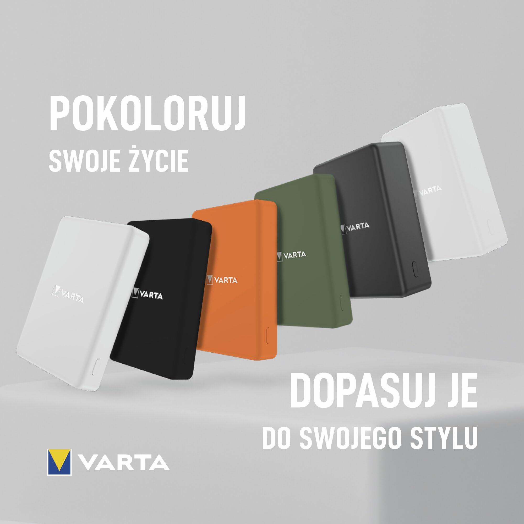 VARTA Power Bank 5.000mAh, magnetyczna bezprzewodowa powerbanka, Mag Pro Power on Demand, 7,5W, ładowarka z portem USB Typ C, kompatybilna z MagSafe i standardem Qi (iPhones i Android), zielony