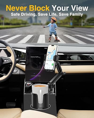 Miniatura 4 de Soporte de teléfono para automóvil con base expandible, 2-1 soporte universal para teléfono multitaza con goma para botellas de bebidas, tazas y