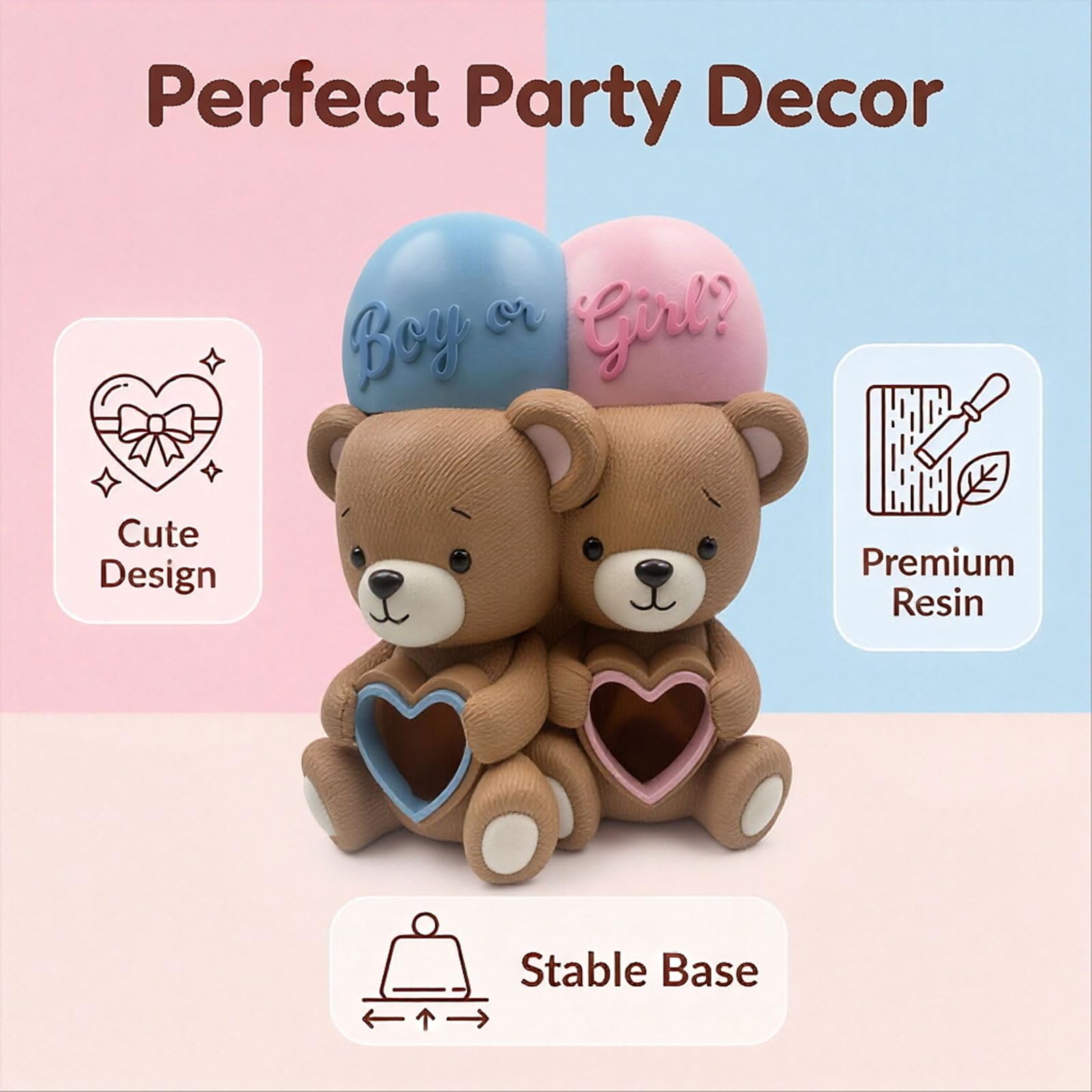 Toppers per torta con orsi, forniture per feste a tema orso