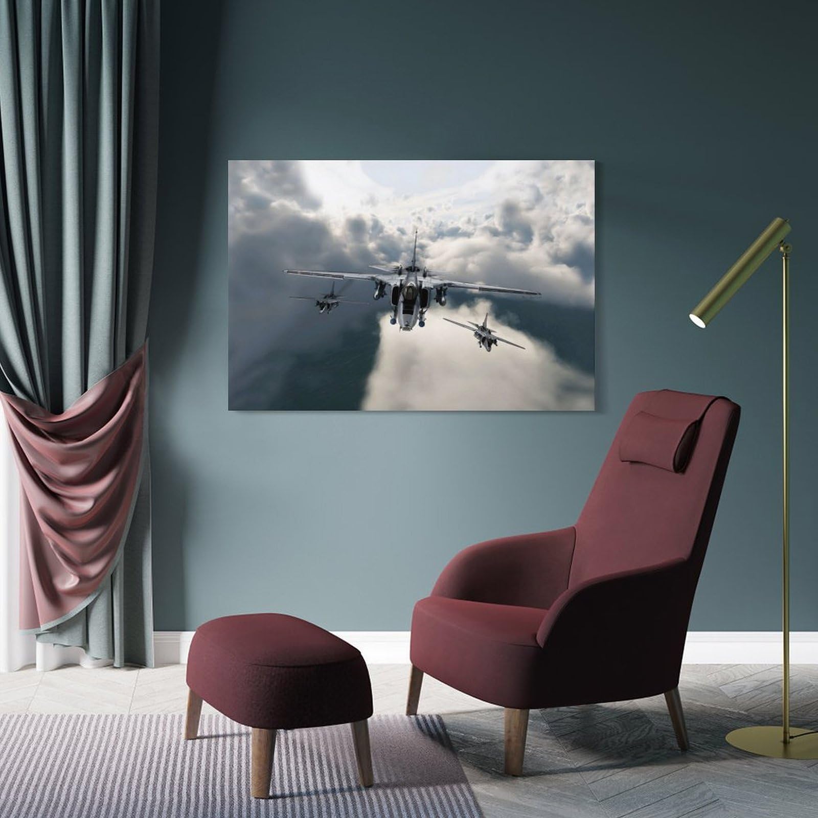 Junmoney Mikoyan MiG 27 Canvas Wall Decor 20x30inch(50x75cm), for Study, Office Or Focused Interiors, Wall Art That Adds Style to Work Areas