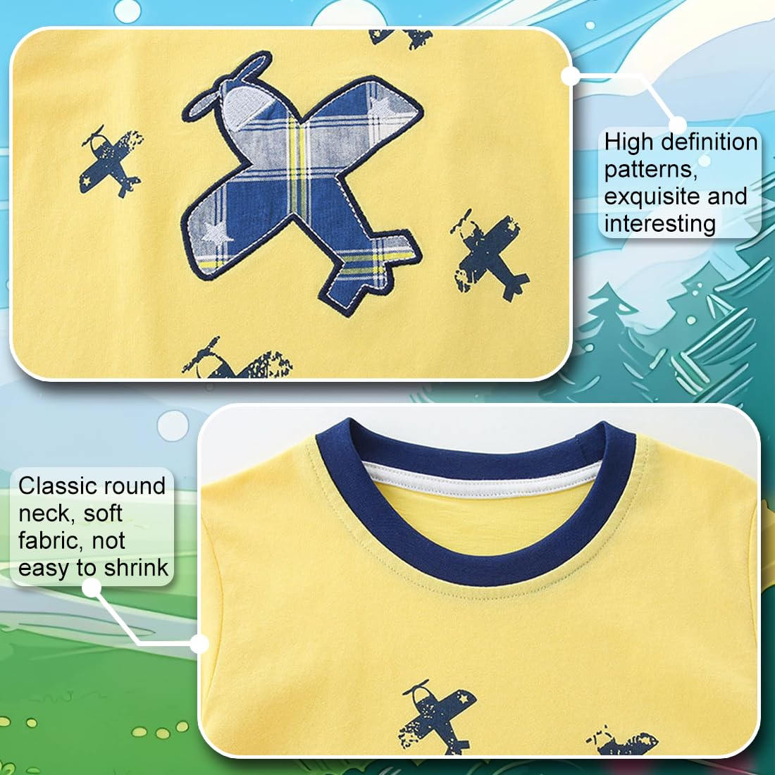 T-Shirt di Cotone del Bambino Piccolo Set Maniche Corte Tee e Pantaloni Corti 2 Pezzi per Bambini 2-8 Anni