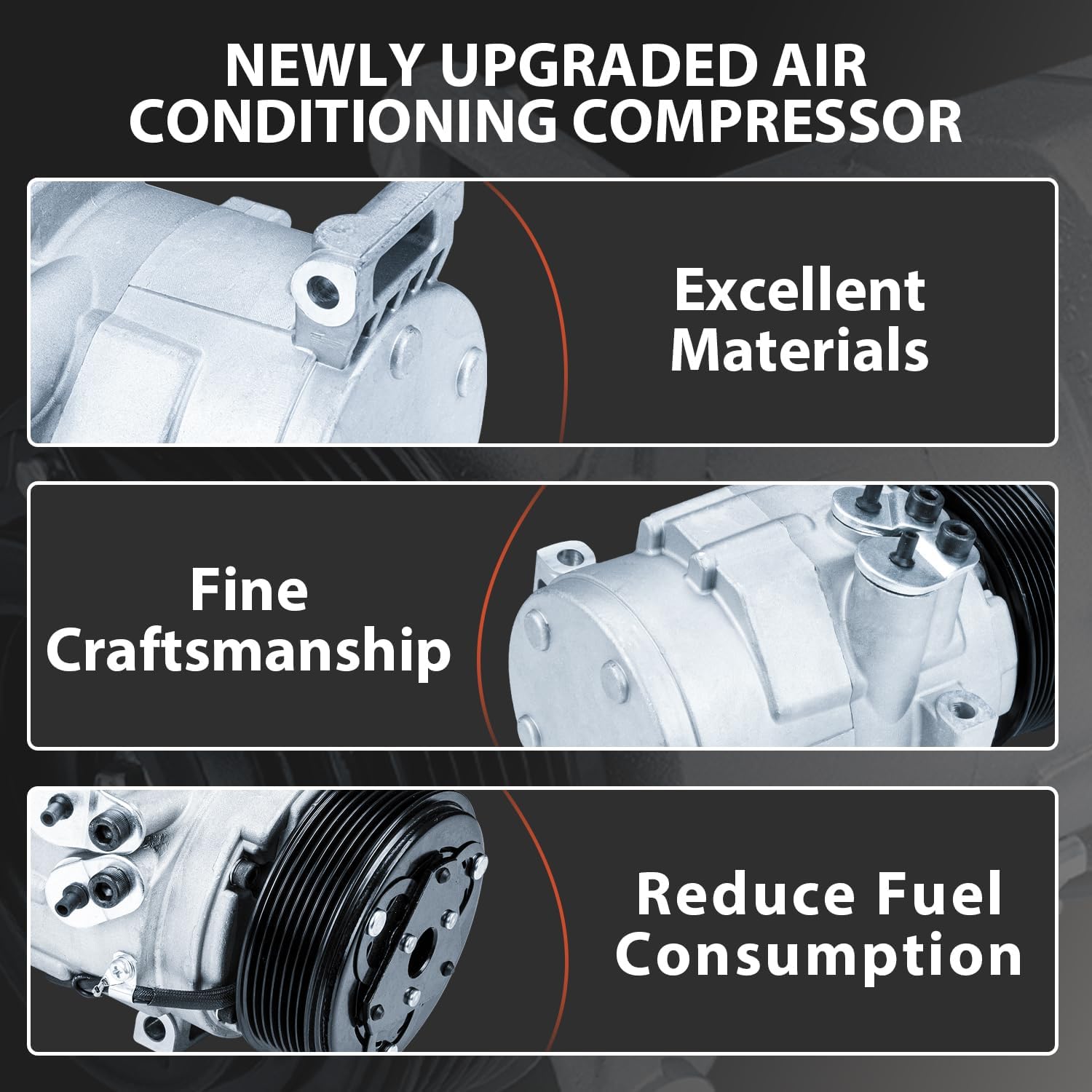AC Compressor with A/C Clutch Fit for T-oyota Tacoma 2.7L 4.0L 2005 2006 2007 2008 2009 2010 2011 2012 2013 2014 2015, 1010835, 1110835