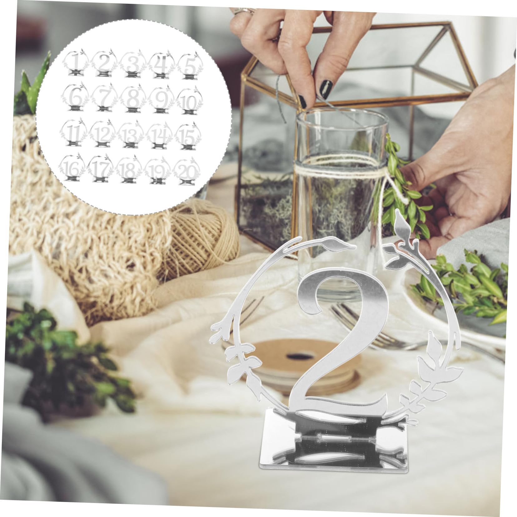 VINTORKY 20Pcs Table Numbers for Restaurant Events Number Signs for Weddings Banquets and Parties Smooth Finish Easy to Style Centerpieces