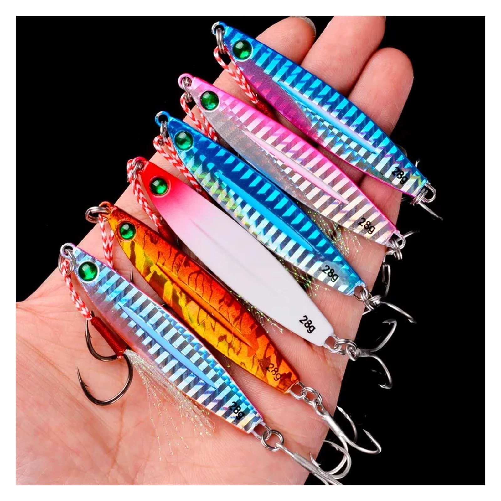 10 szt. metalowych przynęt wędkarskich, powolny rzut, jigi, przynęty 7G, 10G, 17G, 21G, 28G, 40G, wobler, przynęta typu jig, przynęta typu wobler, przynęta morska, ryba