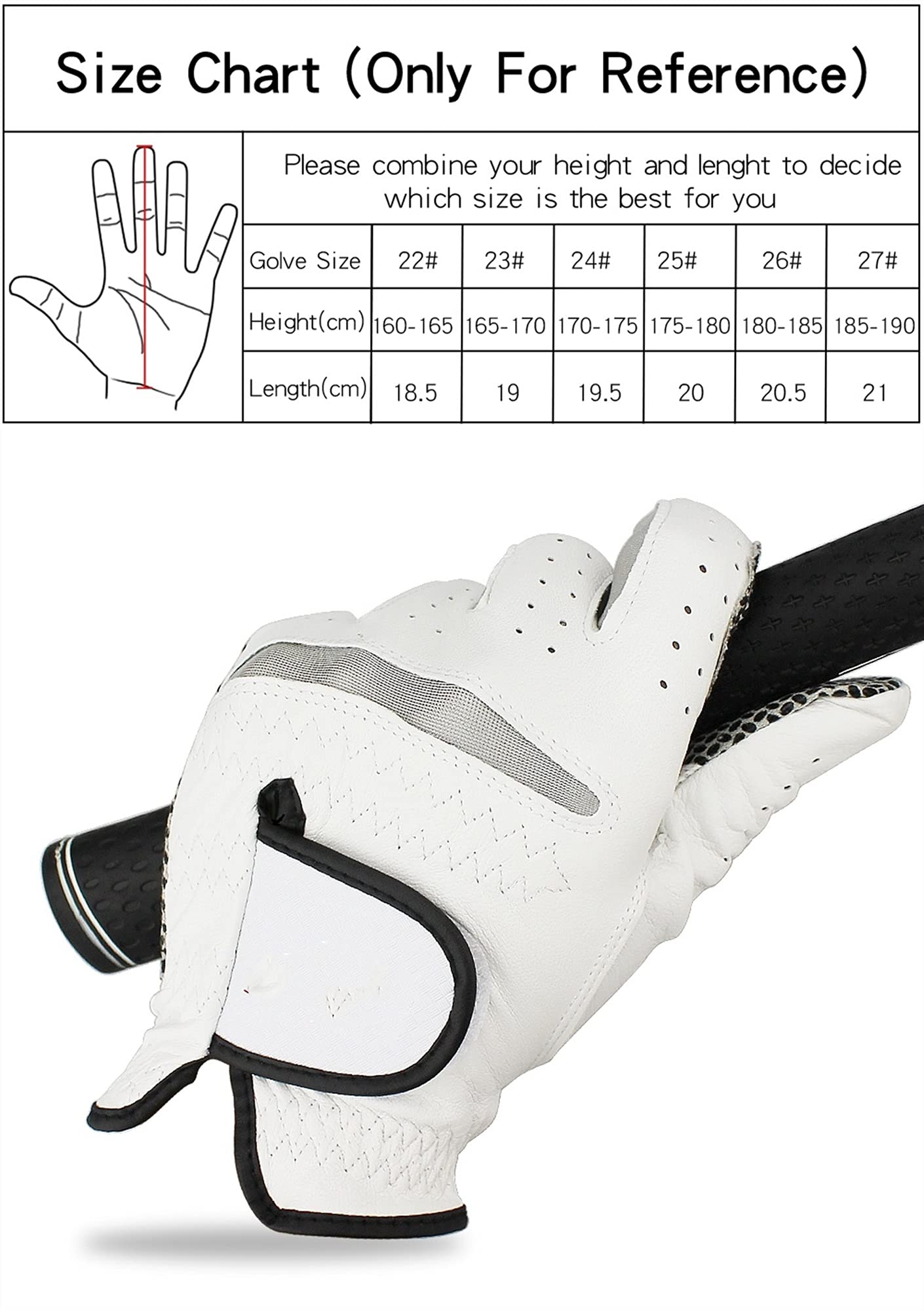 LATEAU Golf Handschuh 6 stücke Golfhandschuhe Herren Golfhandschuh Weiches Atmungsaktives ledernes Leder rutschfestes Design