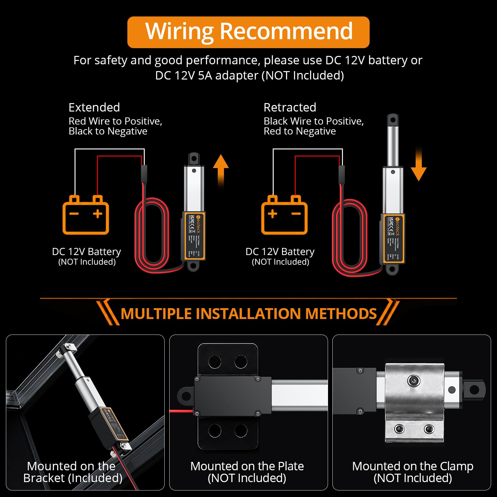 Neoteck 1.2 in Stroke 12V Linear Actuator Offers 30N/6.7LBS,30mm/s Speed — Amazon image 8