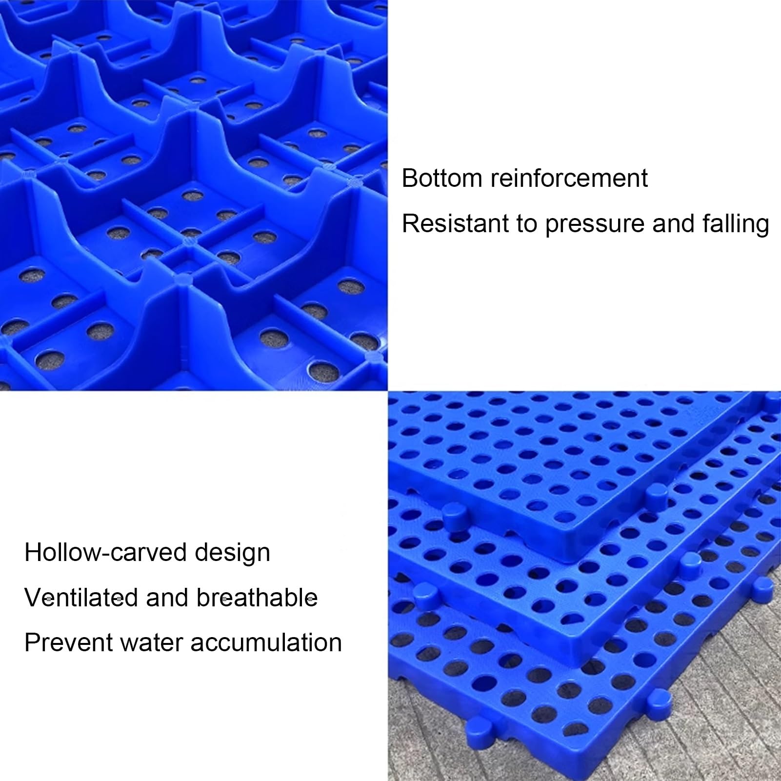 Wasserdichte Kunststoffpalette mit atmungsaktiver Gitterbelüftung, leichte Polyethylen-Bodenwanne für Innenlager und Gartenlagerung