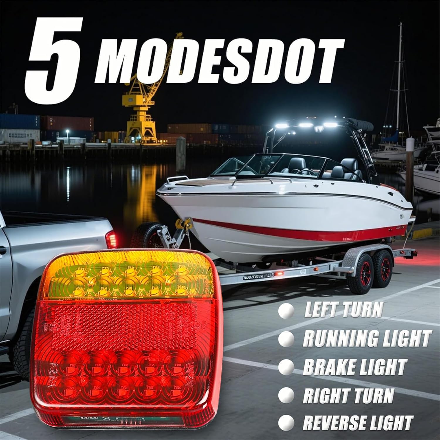 2 Pack Luces Traseras LED Magnéticas Inalámbricas para Remolque, Camión y Caravana – 12V, Recargables, Impermeables IP65, ECE Aprobado, Enchufe de 7 Pines
