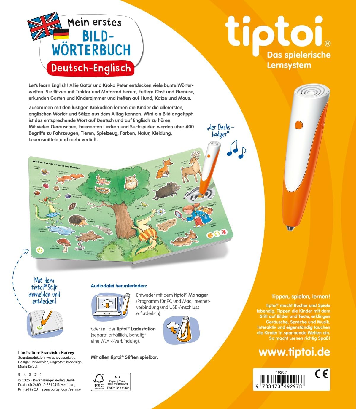 Ravensburger Książka dla dzieci w wieku 2-4 lat | jaki kolor to jest? + plakat dla dzieci, gospodarstwo rolne, zwierzęta