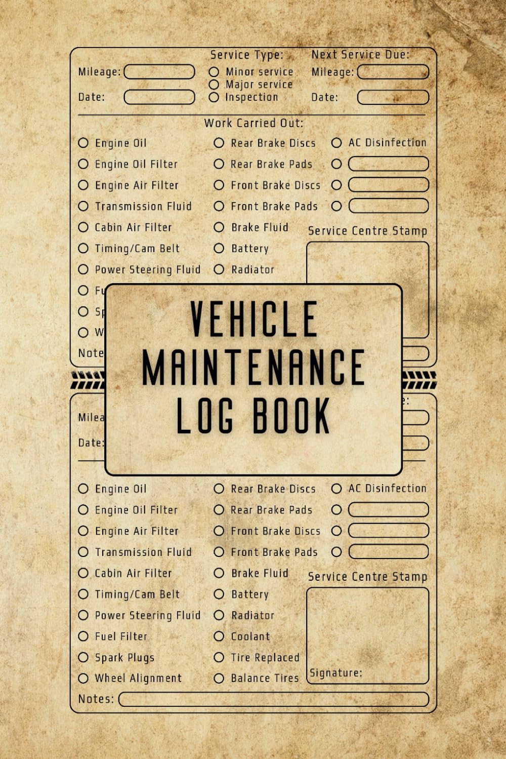 Vehicle Maintenance Log Book: Car Maintenance and Service Journal