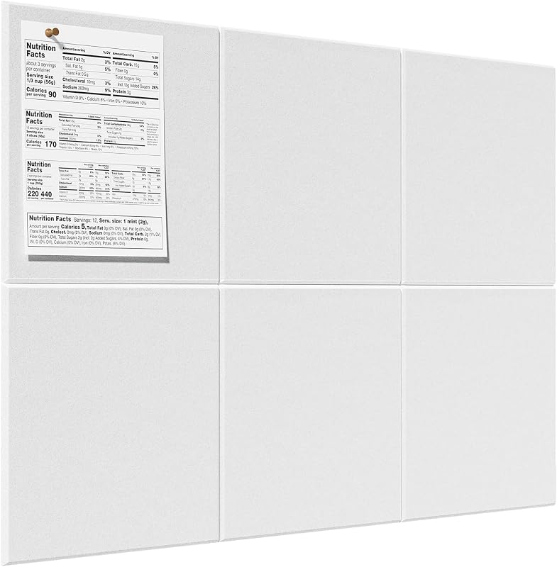 MaxGear Felt Bulletin Board 36" x 24", White Felt Wall Tiles Push Pins | Cork Board For Walls Alternative, 6 Pack 11.8" x 11.8" Wall Panels, Pin Board Custom Layout Design, Office Decor Home Decor