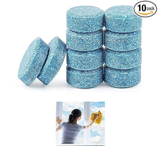 S R SHINE Household Glass Cleaner and Washer Strong Cleaning Concentrate Car mirror Cleaner Effervescent Tablet (10)