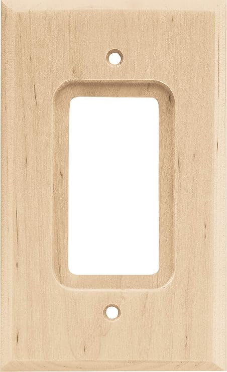 Brainerd 64668 Wood Square Single Decorator Wall Plate/Switch Plate/Cover, Unfinished