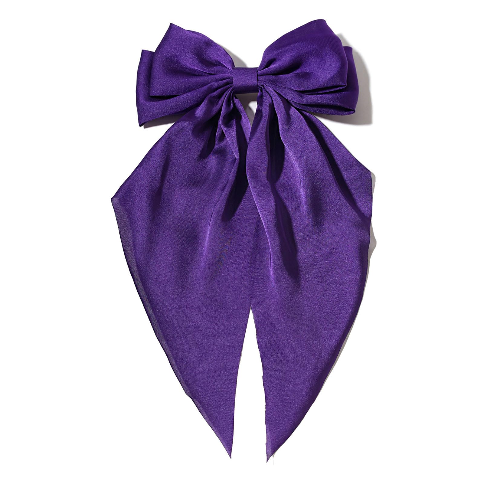 MICFENY Large Double Layer Hair Bowknot Clip For Adults Teens Soft Ribbon Fabric Barrettes Metal Hairpin For Daily Styling