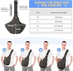 SlowTon Dog Carrier Sling, Thick Padded Adjustable Shoulder Strap Dog Carriers for Small Dogs, Puppy Carrier Purse for Pet Cat with Front Zipper Pocket Safety Belt Machine Washable (Gray M)